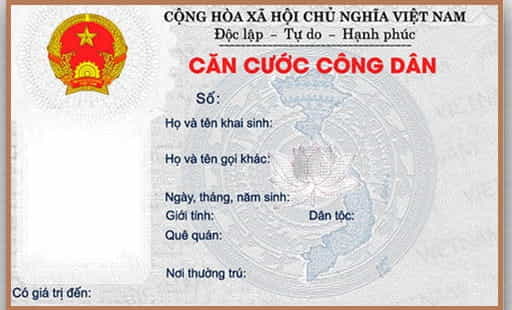 Mẫu thẻ căn cước công dân